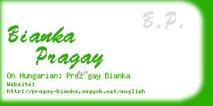 bianka pragay business card